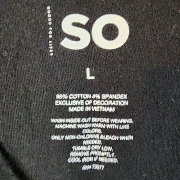 SO Juniors Blouse Tee Short Sleeve Cropped Wrap V-neck Pullover Black Size Large - Picture 6 of 8